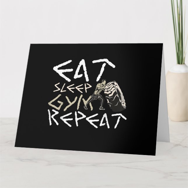 Eat Ssov Gym Repeat Funny Quote Kort (Framsida)