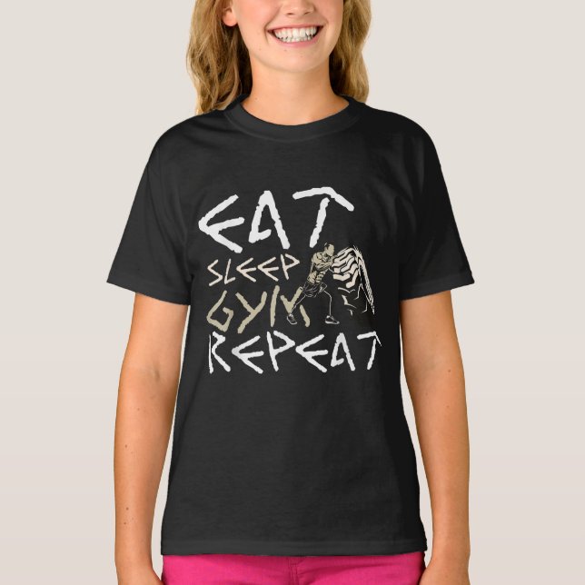 Eat Ssov Gym Repeat Funny Quote T Shirt (Framsida)