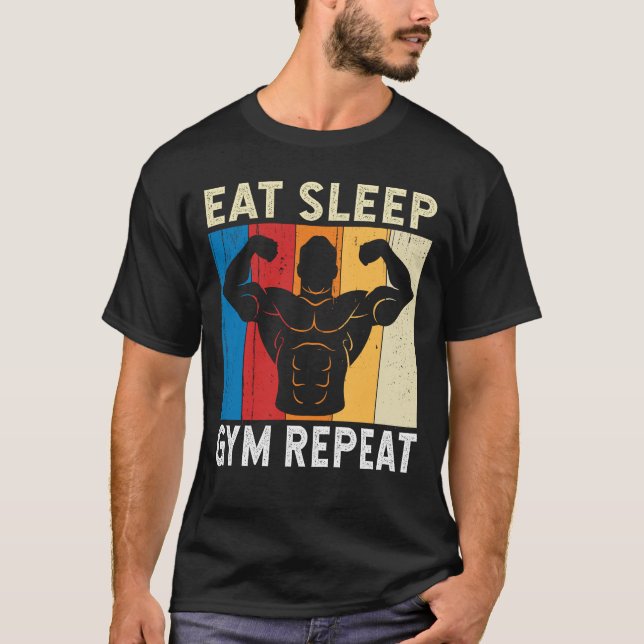 Eat Ssov Gym Repeat Humor Gym Fitness Workout T Shirt (Framsida)