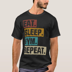 Eat Ssov Gym Repeat Vintage BodyBuilder Workout T Shirt