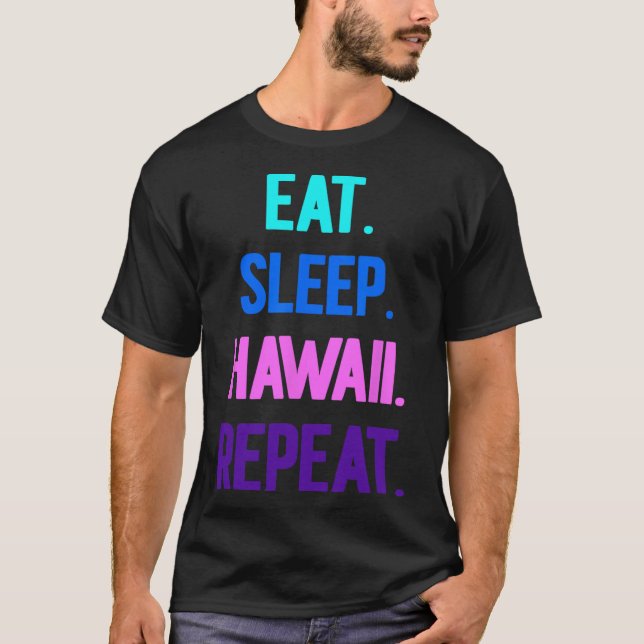 Eat Ssov Hawaii Repeat Aloha Vibes Tiki Luau Part T Shirt (Framsida)