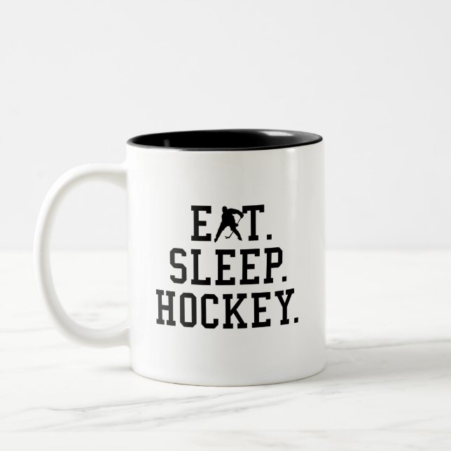 Eat Ssov Hockey - Hockey Älskare Två-Tonad Mugg (Vänster)