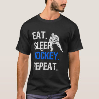 Eat Ssov Hockey Repeat Distress Hockey Älskare Pl T Shirt