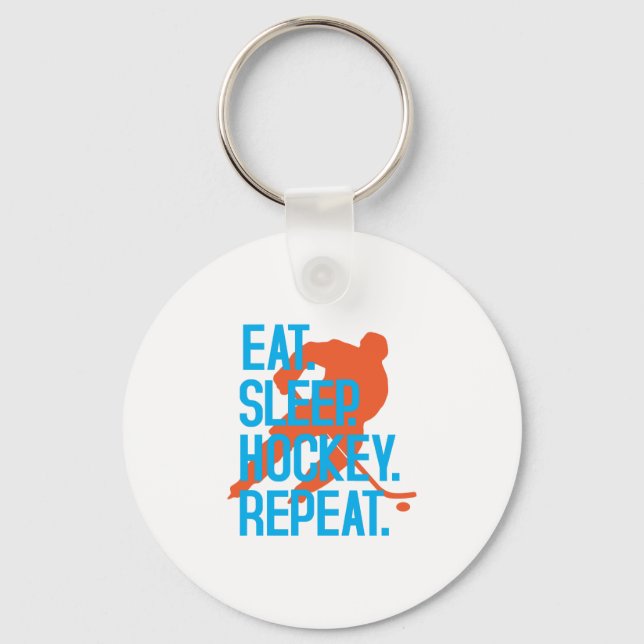 Eat Ssov Hockey Repeat Funny Sports Hockey Quote Nyckelring (Framsida)