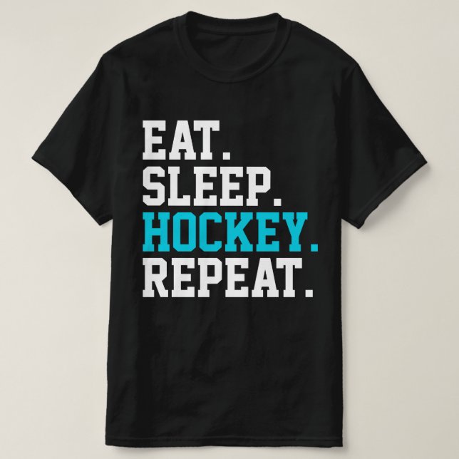 Eat Ssov Hockey Repeat -Hockey Älskare T Shirt (Design framsida)