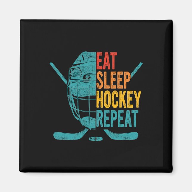 Eat Ssov Hockey Repeat Hockey Roligt Ice Hockey Magnet (Framsidan)