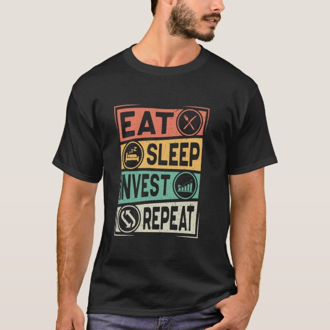 Eat Ssov Invest Repeat Lagrar Market Funny Finance T Shirt (Framsida)