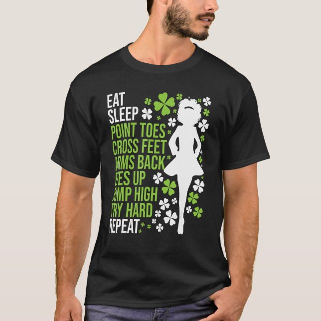Eat Ssov Irish Dance - Irish Dancer Ceili Reel Da T Shirt (Framsida)