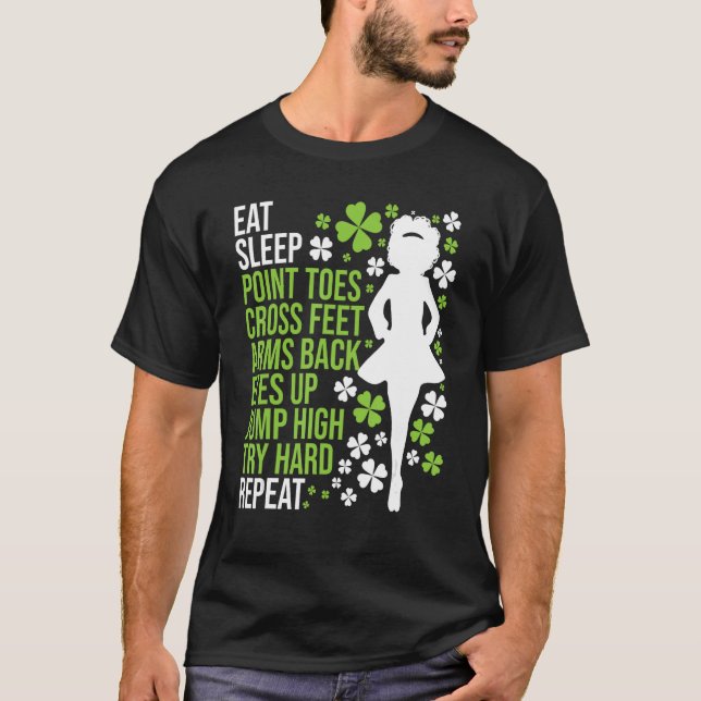 Eat Ssov Irish Dance - Irish Dancer Ceili Reel Da T Shirt (Framsida)