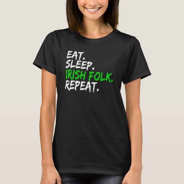 Eat Ssov Irish People Repeat som sa Irland T Shirt (Framsida)