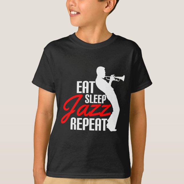 Eat Ssov Jazz Repeat Coola för Trumpet Älskare T Shirt (Framsida)
