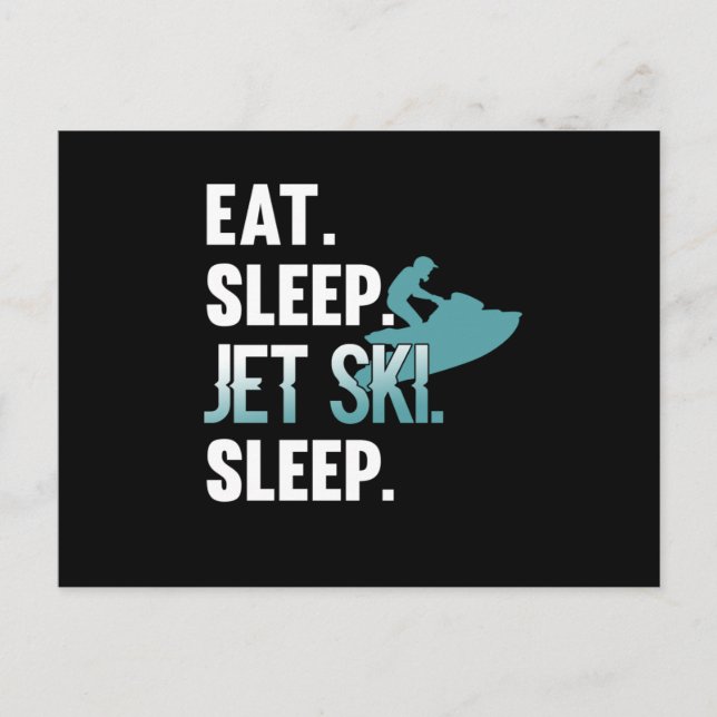 Eat Ssov Jet Ski Skiing Skier Vatten sport Inbjudan Vykort (Framsida)