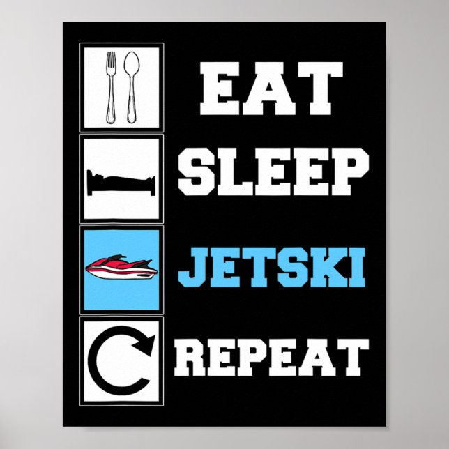 Eat Ssov Jetski Repeat Funny Jet Ski Poster (Framsidan)