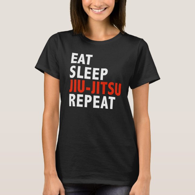 Eat Ssov Jiu Jitsu Brazilian Jiu Jitsu T Shirt (Framsida)