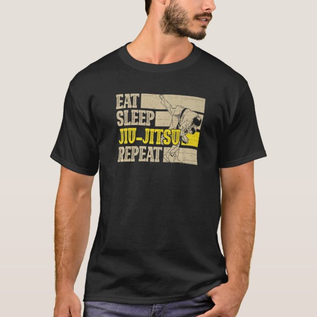Eat Ssov Jiu Jitsu Repeat T Shirt (Framsida)
