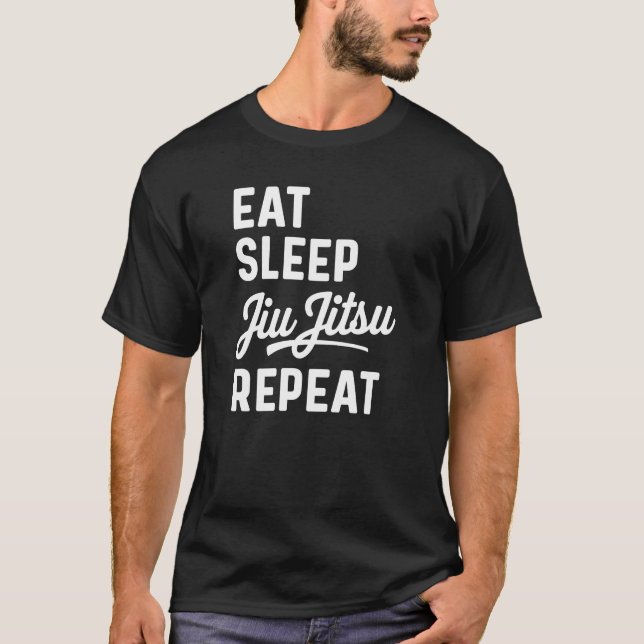 Eat Ssov Jiu Jitsu Repeat T Shirt (Framsida)