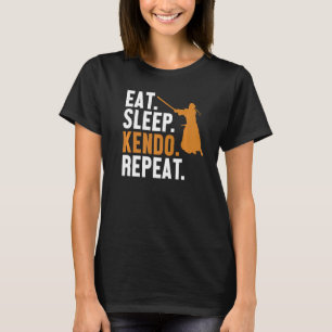 Eat Ssov Kendo Repeat Kata Kenjusu Shinai Samurai T Shirt