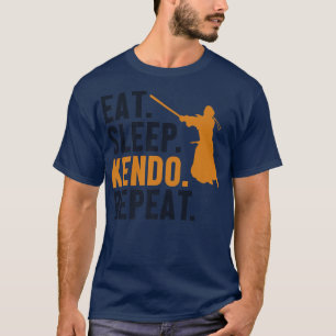 Eat Ssov Kendo Repeat Kata Kenjusu Shinai Samurai T Shirt