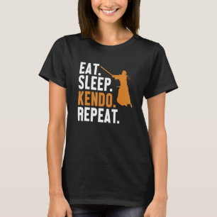 Eat Ssov Kendo Repeat Kata Kenjusu Shinai Samurai T Shirt