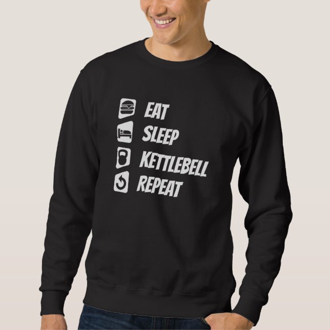 Eat Ssov Kettlebell Repeat Lång Ärmad Tröja (Framsida)