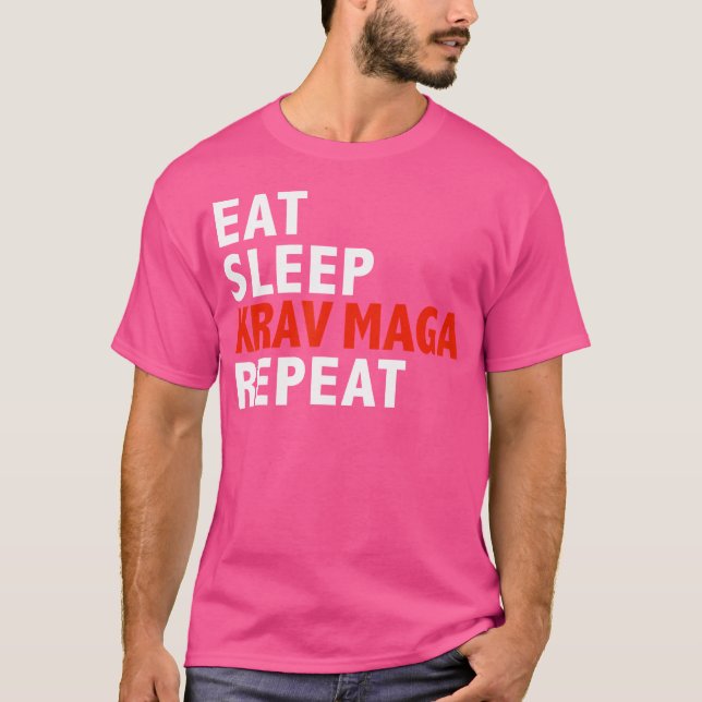 Eat Ssov Krav Maga Repeat Funny Martial Arts T Shirt (Framsida)