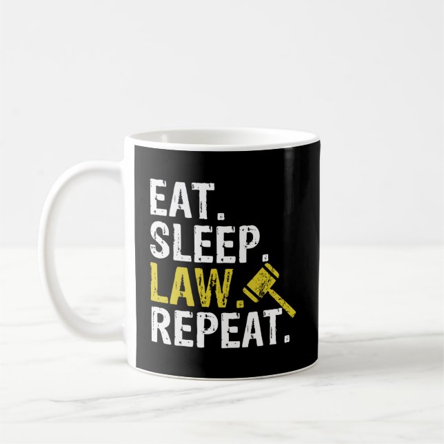 Eat Ssov Law Repeat School Lawyer Gift Hoodie Kaffemugg (Vänster)