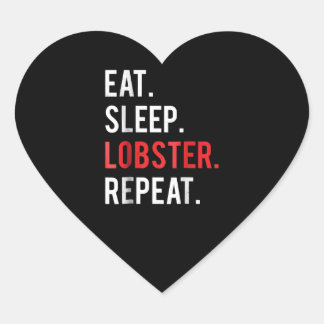 Eat Ssov Lobster Repeat White Louisiana Kräftor Hjärtformat Klistermärke