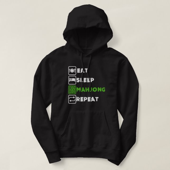 Eat Ssov Mahjong Player Board Game Chinese MahJon Hoodie (Design framsida)