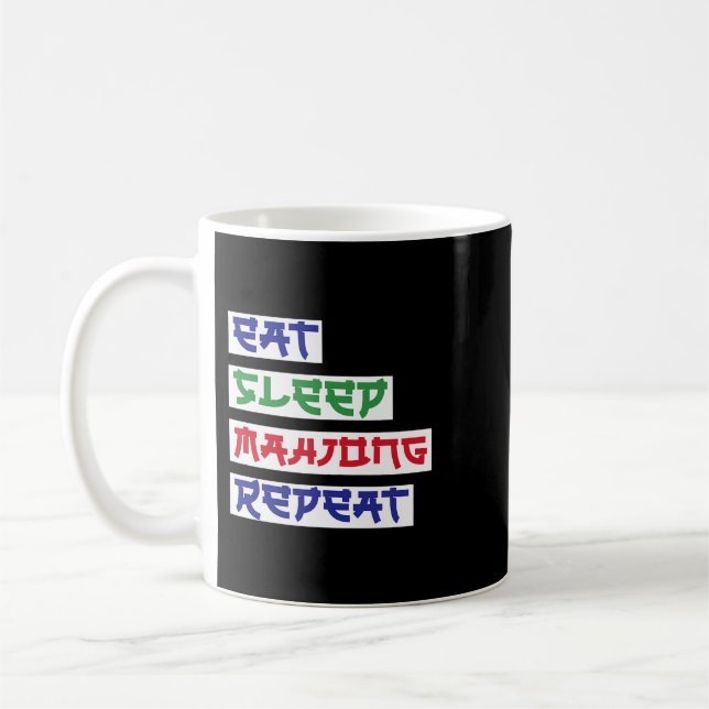 Eat Ssov Mahjong Repeat Mahjong Cards Mahjong Pla Kaffemugg (Vänster)