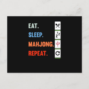 Eat Ssov Mahjong Repeat Mahjong Game Player Games Inbjudan Vykort