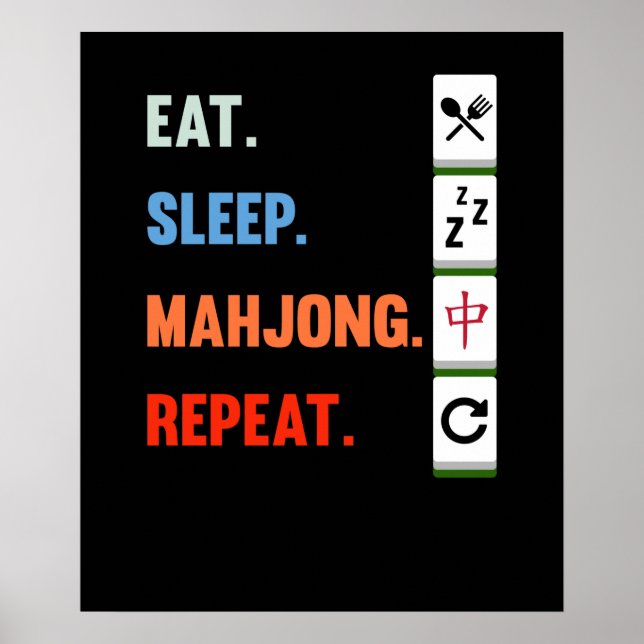 Eat Ssov Mahjong Repeat Mahjong Game Player Games Poster (Framsidan)