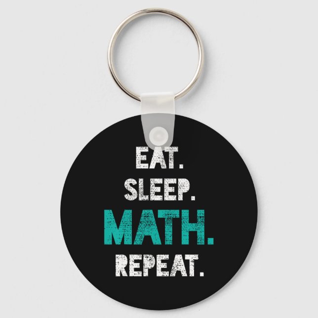 Eat Ssov Math Repeat Funny Math Teacher Gift Nyckelring (Framsida)