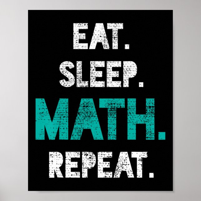 Eat Ssov Math Repeat Funny Math Teacher Gift Poster (Framsidan)