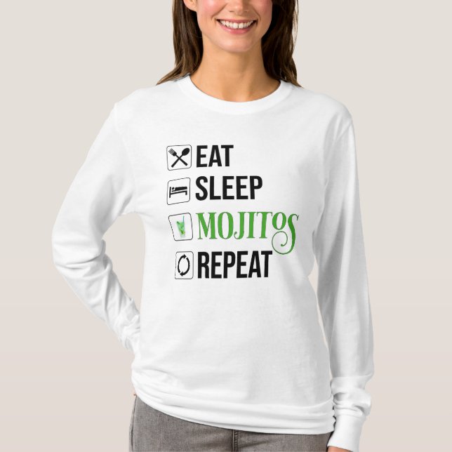 Eat Ssov Mojitos Repeat T Shirt (Framsida)