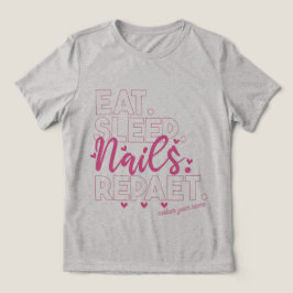 Eat Ssov Naglar Upprepa Nagel polska Nagel Tech T Shirt
