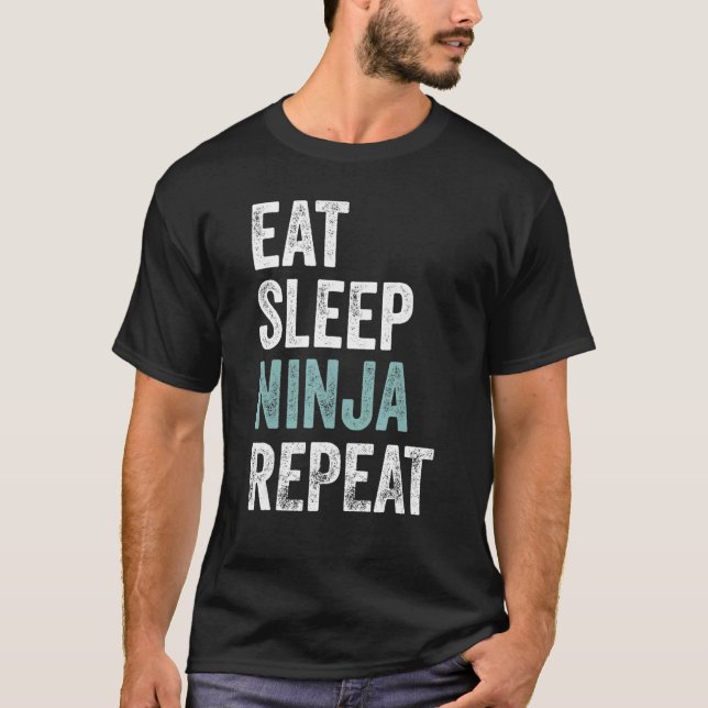 Eat Ssov Ninja Repeat Ninja T Shirt (Framsida)