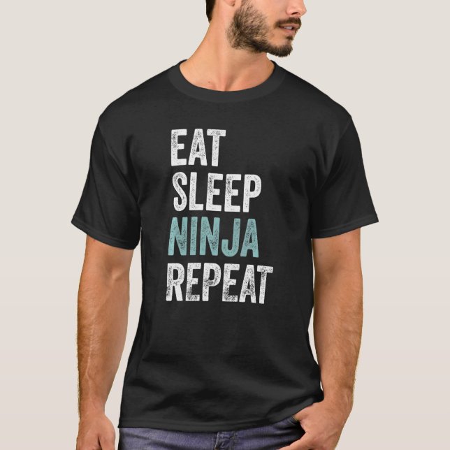 Eat Ssov Ninja Repeat Ninja T Shirt (Framsida)