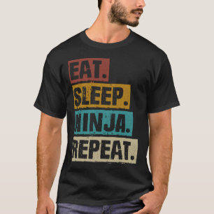 Eat Ssov Ninja Upprepa Vintage Karate Martial T Shirt