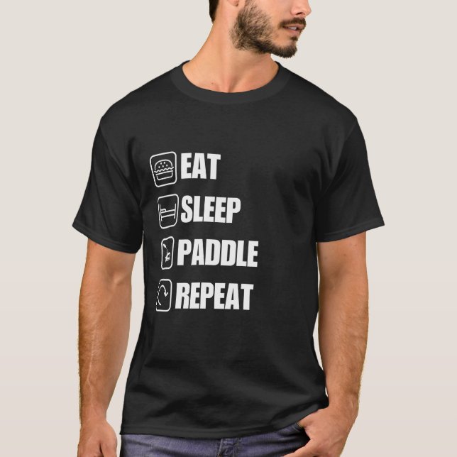 Eat Ssov Paddle Repeat Funny Kayak T Shirt (Framsida)