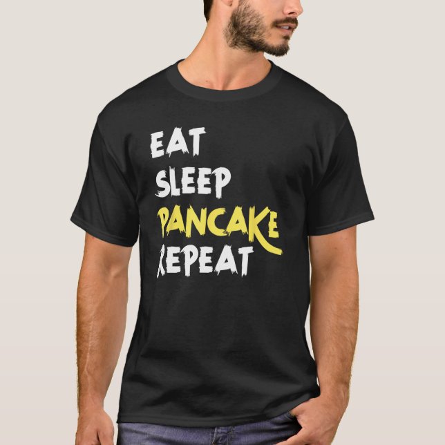 Eat Ssov Pancake Repeat Funny Offensiv Lineman F T Shirt (Framsida)