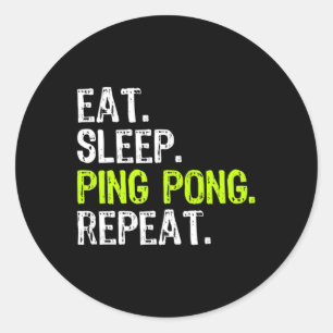 Eat Ssov Ping Pong Bord Tennis Player PingPong F Runt Klistermärke