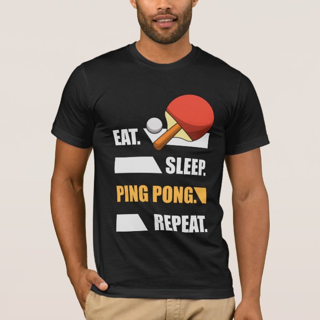 Eat Ssov Ping Pong Repeat Bord tennis T Shirt (Framsida)