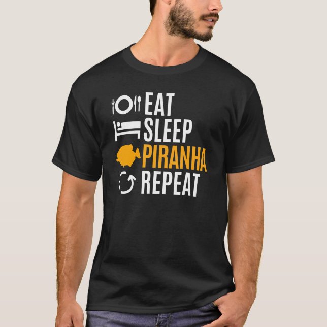 Eat Ssov Piranha Repeat T Shirt (Framsida)