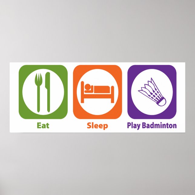Eat Ssov Play Badminton Poster (Framsidan)