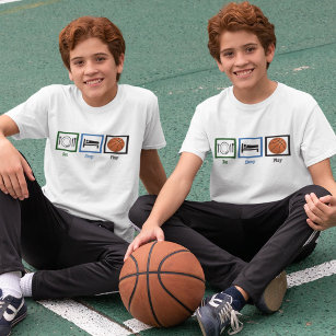 Eat Ssov Play Basketball Funny Iports Kids T Shirt