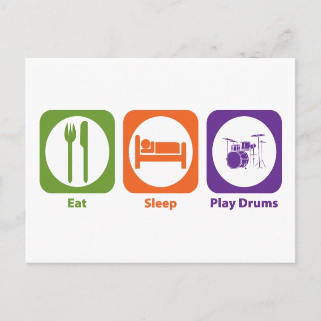 Eat Ssov Play Drums Vykort (Framsida)