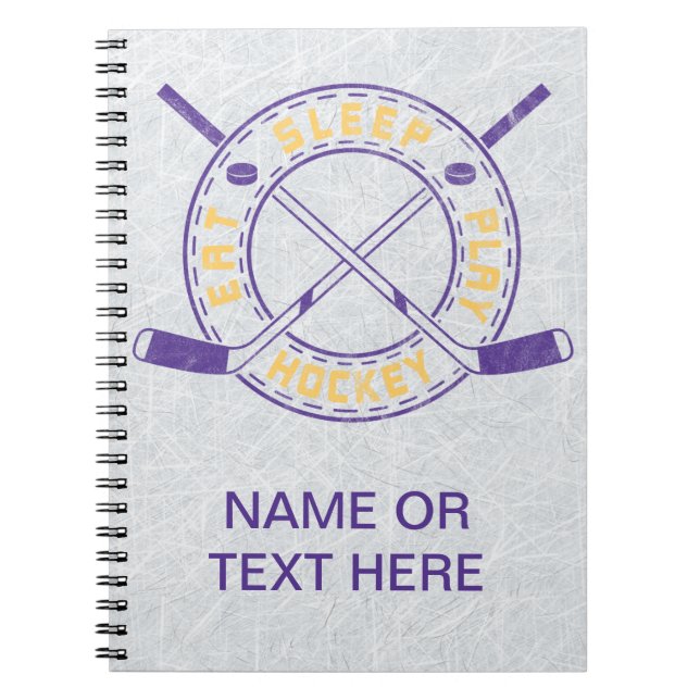 Eat Ssov Play Hockey Anteckningsbok Med Spiral (Framsidan)