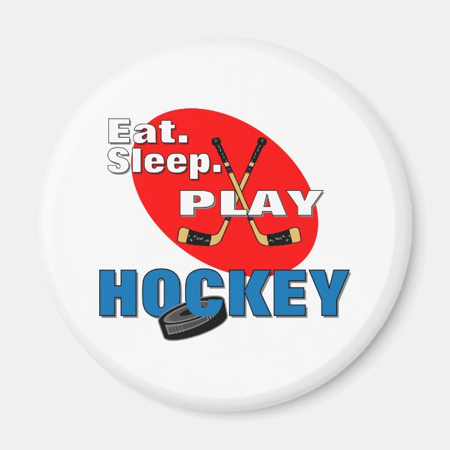 Eat Ssov Play Hockey Magnet (Framsidan)