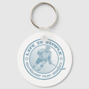 Eat Ssov Play Hockey Nyckelring
