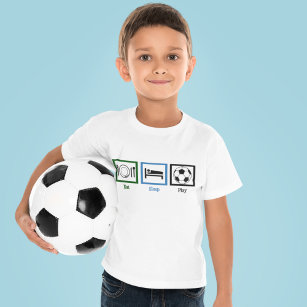 Eat Ssov Play Soccer Kids Futbol T Shirt